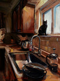 Original art for sale at UGallery.com | The Kitchen Supervisor by Jonelle Summerfield | $450 | oil painting | 12' h x 9' w | thumbnail 1