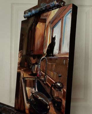 Original art for sale at UGallery.com | The Kitchen Supervisor by Jonelle Summerfield | $450 | oil painting | 12' h x 9' w | photo 2