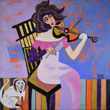 Original art for sale at UGallery.com | The Listener by Diana Rosa | $900 | acrylic painting | 16' h x 16' w | thumbnail 1