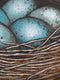 Original art for sale at UGallery.com | The Most Beautiful Blue Eggs! by Jennifer Ross | $550 | mixed media artwork | 20' h x 10' w | thumbnail 3