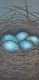 Original art for sale at UGallery.com | The Most Beautiful Blue Eggs! by Jennifer Ross | $550 | mixed media artwork | 20' h x 10' w | thumbnail 1