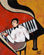 Original art for sale at UGallery.com | The Pianist by Diana Rosa | $475 | acrylic painting | 10' h x 8' w | thumbnail 1