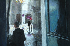 Original art for sale at UGallery.com | The Pink Umbrella by Bertrand Girard | $1,350 | acrylic painting | 24' h x 20' w | thumbnail 4