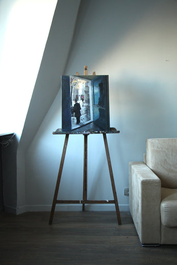 The Pink Umbrella by Bertrand Girard |  Context View of Artwork 