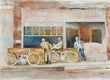 Original art for sale at UGallery.com | Customers Wanted by Thomas Hoerber | $900 | watercolor painting | 15.25' h x 20.5' w | thumbnail 1
