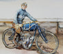 Original art for sale at UGallery.com | Indian Motorcycle by Thomas Hoerber | $575 | watercolor painting | 10' h x 13.25' w | thumbnail 4