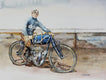 Original art for sale at UGallery.com | Indian Motorcycle by Thomas Hoerber | $575 | watercolor painting | 10' h x 13.25' w | thumbnail 1