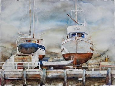 watercolor painting by Thomas Hoerber titled Live Bait