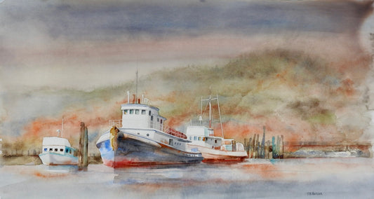 watercolor painting by Thomas Hoerber titled Seattle Color