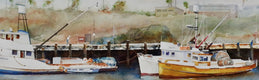Original art for sale at UGallery.com | Three in San Pedro by Thomas Hoerber | $1,000 | watercolor painting | 10.75' h x 30.25' w | thumbnail 4