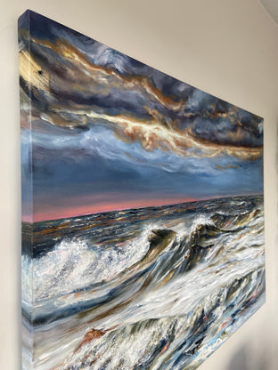Original art for sale at UGallery.com | Dancing Sea by Tiffany Blaise | $4,250 | mixed media artwork | 36' h x 48' w | photo 2