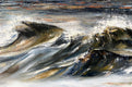 Original art for sale at UGallery.com | Dancing Sea by Tiffany Blaise | $4,250 | mixed media artwork | 36' h x 48' w | thumbnail 4