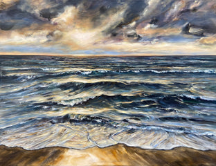 Original art for sale at UGallery.com | Evolving Tide by Tiffany Blaise | $2,425 | mixed media artwork | 30' h x 40' w | photo 1
