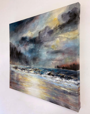 Original art for sale at UGallery.com | Reflected Moonlight by Tiffany Blaise | $950 | mixed media artwork | 20' h x 20' w | photo 2