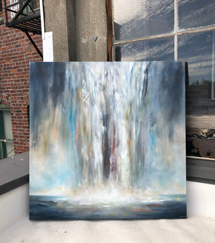 Original art for sale at UGallery.com | Dreaming Falls by Tiffany Blaise | $2,350 | oil painting | 36' h x 36' w | photo 3