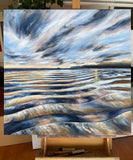Original art for sale at UGallery.com | Water's Sand by Tiffany Blaise | $2,750 | mixed media artwork | 36' h x 36' w | thumbnail 3