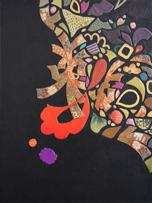 Original art for sale at UGallery.com | Kimono Soul - Grandma Was in My Dream Last Night by Tomo Mori | $725 | mixed media artwork | 12' h x 9' w | photo 1