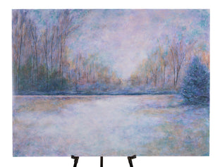 Original art for sale at UGallery.com | Trees In Winter by Valerie Berkely | $2,400 | oil painting | 36' h x 48' w | photo 3