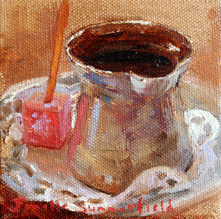Original art for sale at UGallery.com | Turkish Coffee by Jonelle Summerfield | $75 | oil painting | 4' h x 4' w | photo 1