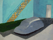 Original art for sale at UGallery.com | Turquoise Modern by Mitchell Freifeld | $2,675 | oil painting | 30' h x 50' w | thumbnail 4