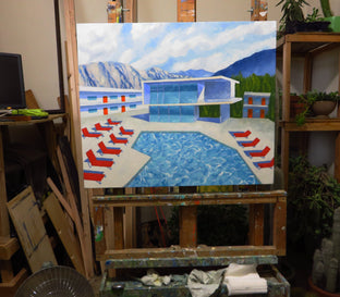 Original art for sale at UGallery.com | Twelve Chaise by Mitchell Freifeld | $700 | oil painting | 25' h x 30' w | photo 3