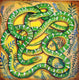 Original art for sale at UGallery.com | Green Snakes by Kira Yustak | $825 | acrylic painting | 24' h x 24' w | thumbnail 1