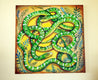 Original art for sale at UGallery.com | Green Snakes by Kira Yustak | $825 | acrylic painting | 24' h x 24' w | thumbnail 3
