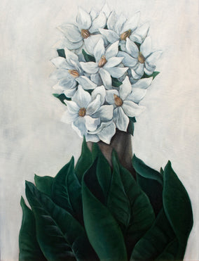 Original art for sale at UGallery.com | Magnolia by Agnieszka Potrzebnicka | $1,100 | oil painting | 26' h x 20' w