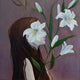 Original art for sale at UGallery.com | Lilium II by Agnieszka Potrzebnicka | $1,000 | oil painting | 20' h x 20' w | thumbnail 1