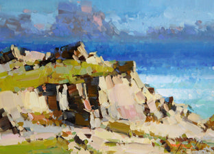 Original art for sale at UGallery.com | Ocean View by Vahe Yeremyan | $625 | oil painting | 14' h x 20' w | photo 1
