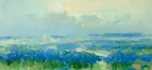Field of Blue Flowers by Vahe Yeremyan |   Closeup View of Artwork 