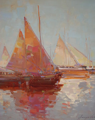 Sailing Boats by Vahe Yeremyan |   Closeup View of Artwork 