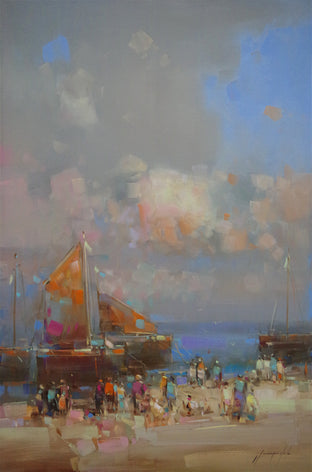 Original art for sale at UGallery.com | Harbor by Vahe Yeremyan | $1,500 | oil painting | 36' h x 24' w | photo 1