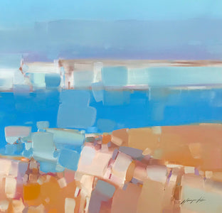 Original art for sale at UGallery.com | White Cliffs by Vahe Yeremyan | $3,000 | oil painting | 28' h x 56' w | photo 3