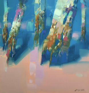 Original art for sale at UGallery.com | Trees in Cobalt by Vahe Yeremyan | $2,600 | oil painting | 45' h x 30' w | photo 4