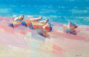 Fishing Rowboats by Vahe Yeremyan |   Closeup View of Artwork 