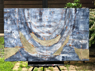 Original art for sale at UGallery.com | Under The Breast: Silver by Maya Malioutina | $3,500 | mixed media artwork | 30' h x 48' w | photo 3