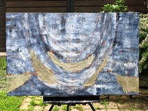 Original art for sale at UGallery.com | Under The Breast: Silver by Maya Malioutina | $3,500 | mixed media artwork | 30' h x 48' w | thumbnail 3