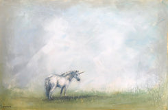 Original art for sale at UGallery.com | Unicorn by Sally Adams | $1,950 | acrylic painting | 24' h x 36' w | thumbnail 1