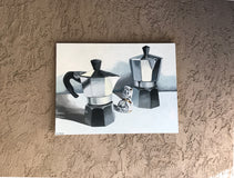 Original art for sale at UGallery.com | Unicorn Coffee by Rachel Srinivasan | $1,175 | oil painting | 30' h x 40' w | thumbnail 3