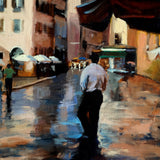 Original art for sale at UGallery.com | Unpredictable Weather in Piazza Navona by Jonelle Summerfield | $975 | oil painting | 18' h x 24' w | thumbnail 3