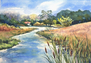 Original art for sale at UGallery.com | Upstream by Catherine McCargar | $775 | watercolor painting | 14' h x 20' w | photo 1