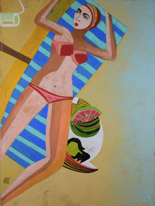 Original art for sale at UGallery.com | Vacation by Diana Rosa | $950 | acrylic painting | 24' h x 18' w | photo 1