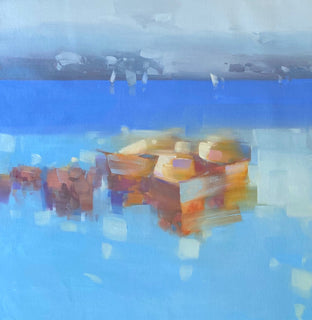 Original art for sale at UGallery.com | Canoes by Vahe Yeremyan | $3,500 | oil painting | 30' h x 56' w | photo 2