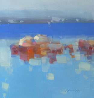Original art for sale at UGallery.com | Canoes by Vahe Yeremyan | $3,500 | oil painting | 30' h x 56' w | photo 3