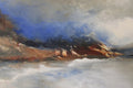 Original art for sale at UGallery.com | Shore Line Drama by Valerie Berkely | $325 | oil painting | 14' h x 11' w | thumbnail 4