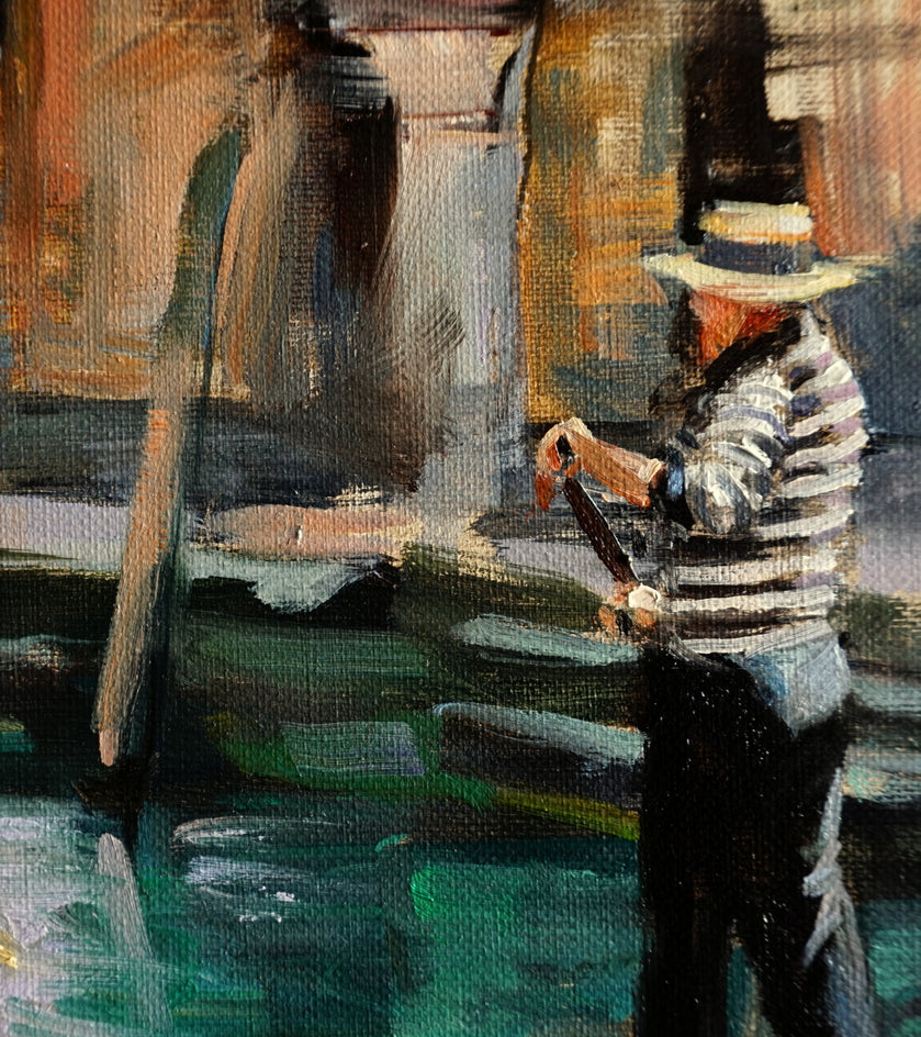 Venetian Canal Tour by Jonelle Summerfield |  Closeup View of Artwork 