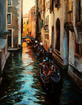 Original art for sale at UGallery.com | Venetian Tour by Jonelle Summerfield | $1,500 | oil painting | 28' h x 22' w | photo 1