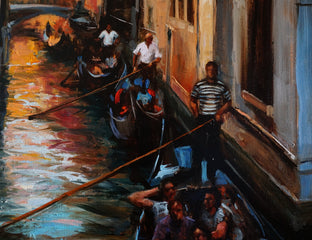 Original art for sale at UGallery.com | Venetian Tour by Jonelle Summerfield | $1,500 | oil painting | 28' h x 22' w | photo 4