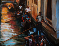 Original art for sale at UGallery.com | Venetian Tour by Jonelle Summerfield | $1,500 | oil painting | 28' h x 22' w | thumbnail 4